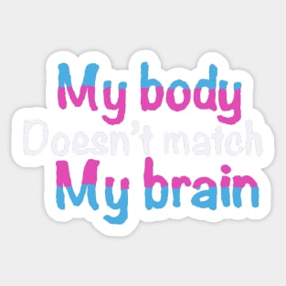 Trans pride my body doesn’t match my brain Sticker